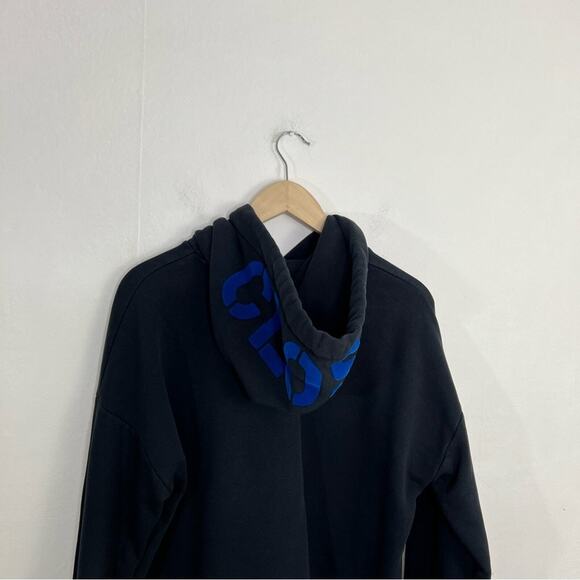 Closed Oversized Printed Logo Hoodie Navy Blue Size Small - Picture 7 of 14